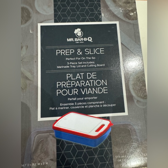 Mr. Bar-B-Q Prep & Slice. 3 Piece Set.Marinade Tray, Lid & Cutting Board. - Picture 3 of 5